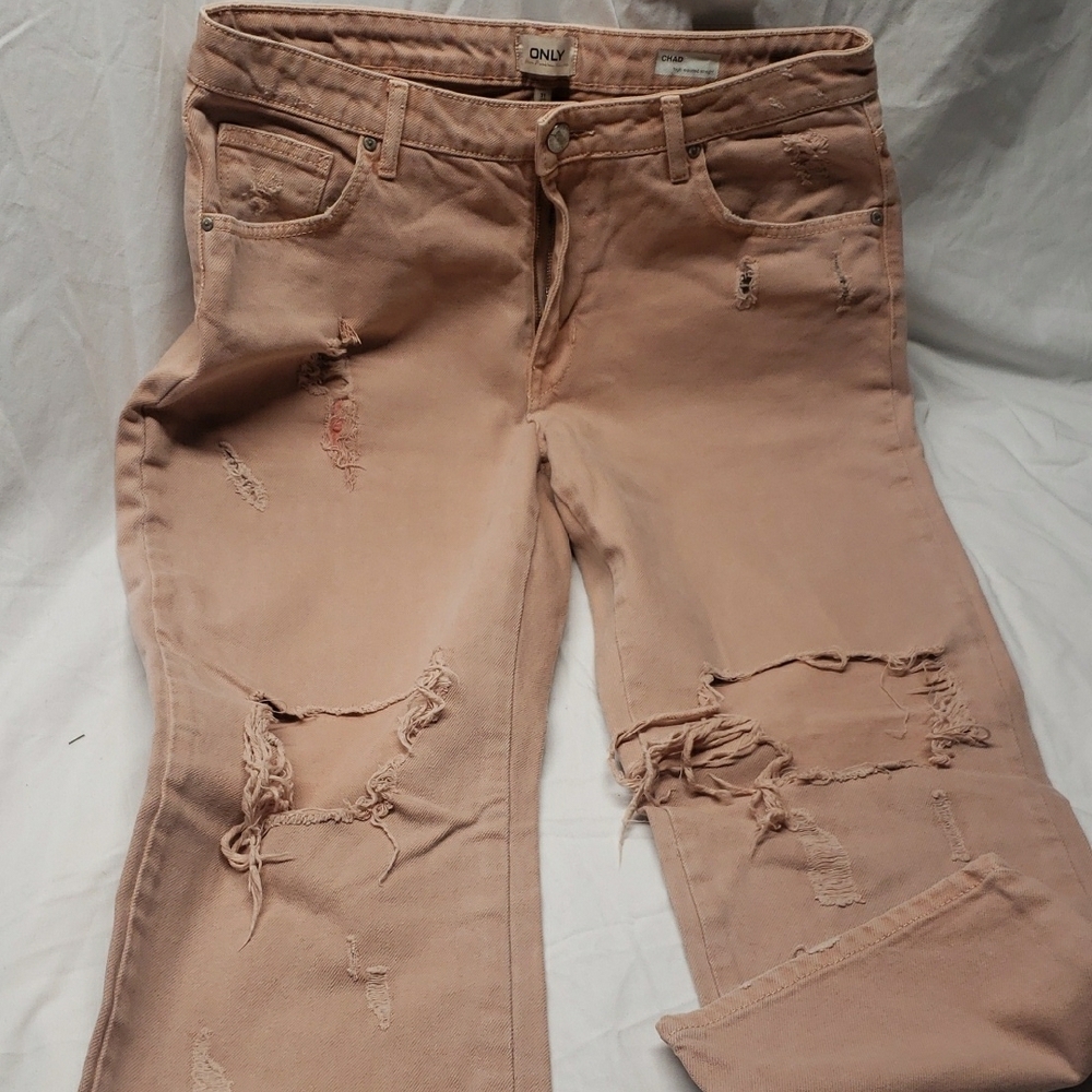 Only Pink Boyfriend Distressed Jeans